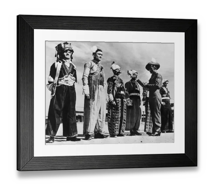 Framed Print : Tribesmen Stand Before RAF Officer