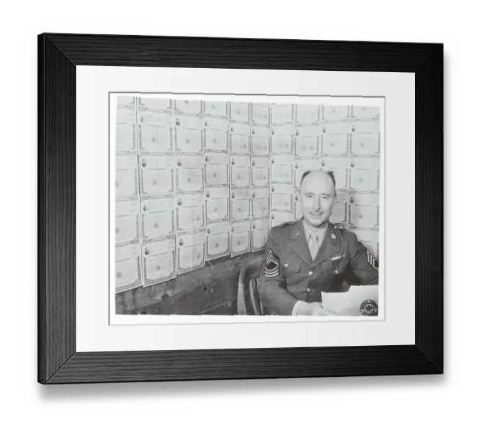 Framed Print : Master Sergeant Oran H. Ray with His War Bonds Framed Print : Master Sergeant Oran H. Ray with His War Bonds