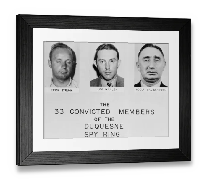 Framed Print : Duquesny Spy Ring