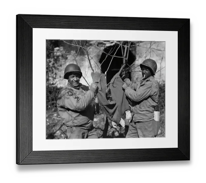 Framed Print : Two Soldiers Washing Clothes Framed Print : Two Soldiers Washing Clothes