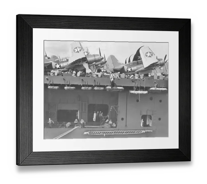 Framed Print : Dive Bombers Aboard World War II Aircraft Carrier Framed Print : Dive Bombers Aboard World War II Aircraft Carrier