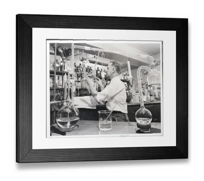 Framed Print : Chemist Checks Ddt Framed Print : Chemist Checks Ddt