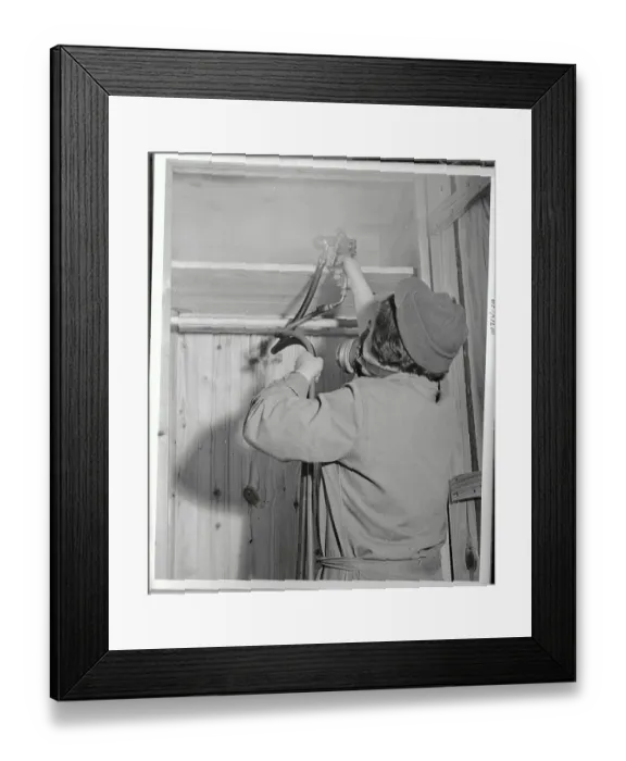 Framed Print : Soldier Sprays Ddt In Closet