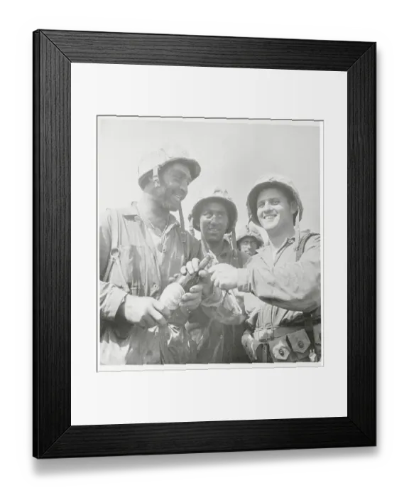 Framed Print : Three Marines Enjoying Beer Framed Print : Three Marines Enjoying Beer