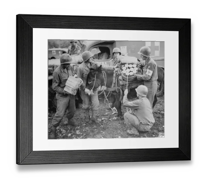 Framed Print : US Medical Corpsmen Loading Blood Plasma