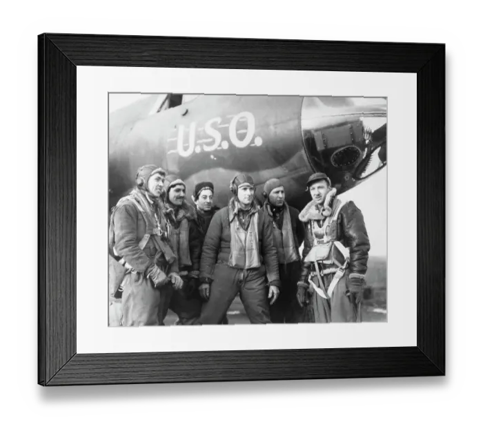 Framed Print : Walter Cronkite With Bomber Group Framed Print : Walter Cronkite With Bomber Group