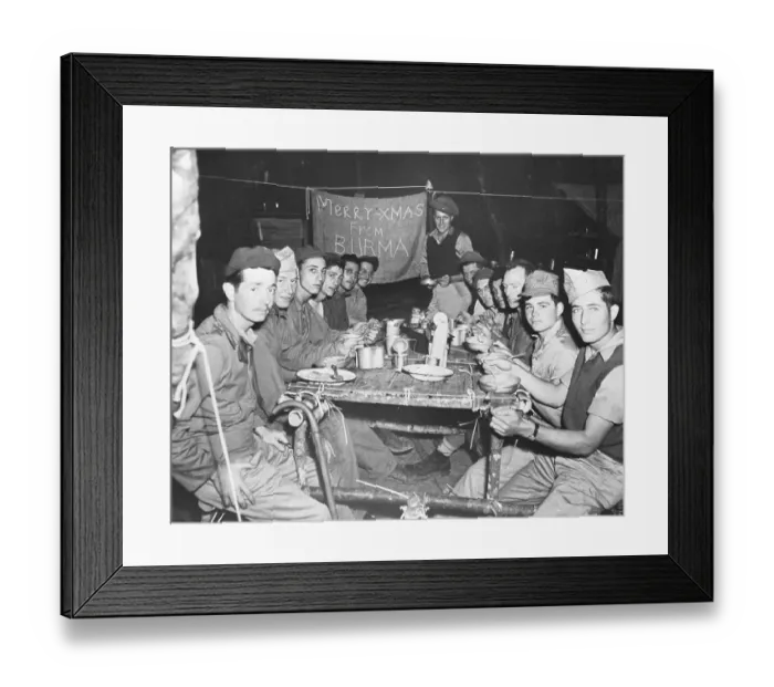 Framed Print : Kachin Scouts Sit for Turkey Dinner Framed Print : Kachin Scouts Sit for Turkey Dinner