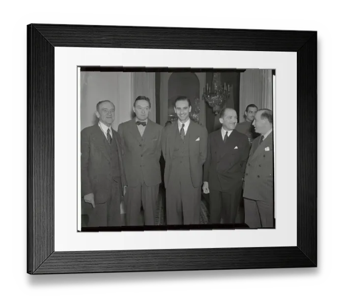 Framed Print : Reporters at Award Dinner for Euginio DeSosa Framed Print : Reporters at Award Dinner for Euginio DeSosa