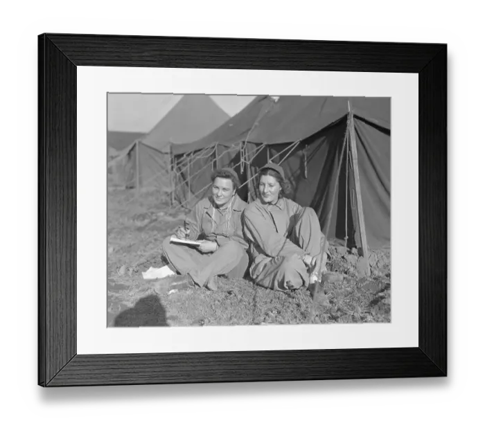 Framed Print : US Army Nurses Attached to Evacuation Hospital Writing Letters Framed Print : US Army Nurses Attached to Evacuation Hospital Writing Letters