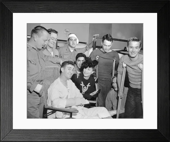 Framed Print : Joan Crawford Visiting Veterans Framed Print : Joan Crawford Visiting Veterans