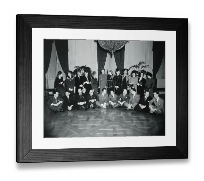 Framed Print : Portrait of Movie Stars Attending White House Event Framed Print : Portrait of Movie Stars Attending White House Event