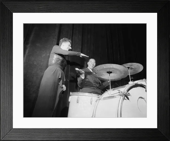 Framed Print : Billie Holliday With Drummer Sid Catlett Framed Print : Billie Holliday With Drummer Sid Catlett