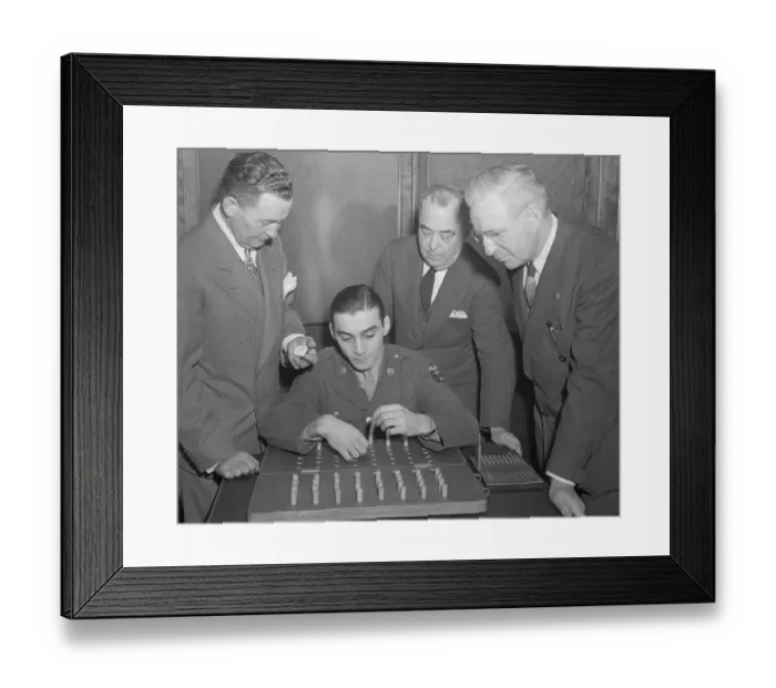 Framed Print : World War II Veteran Taking An Aptitude Test Framed Print : World War II Veteran Taking An Aptitude Test