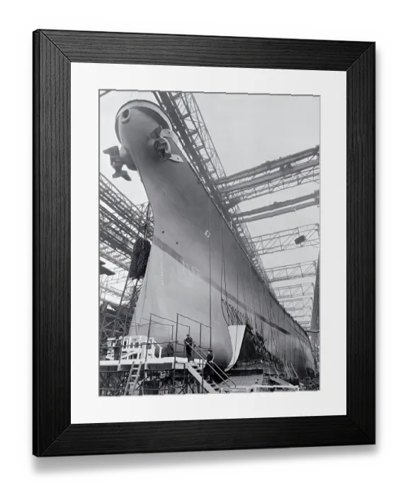 Framed Print : World's Mightest Battleship Ready for Launching