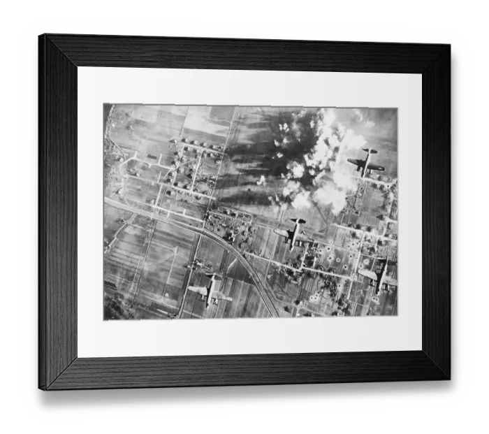 Framed Print : Aerial Bombing On Amsterdam Schipol