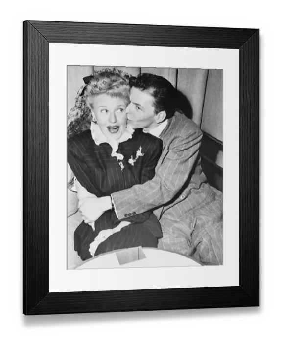 Framed Print : Frank Sinatra Kissing Ginger Rogers