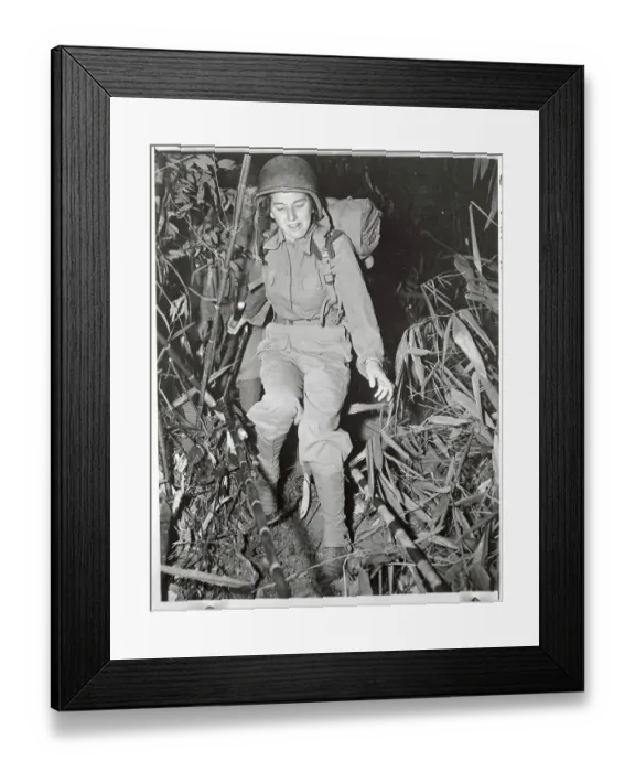 Framed Print : Soldier Trudging Through Jungle Framed Print : Soldier Trudging Through Jungle