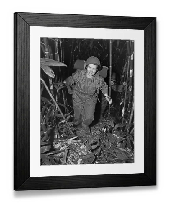 Framed Print : US Army Nurses Marching with Backpacks Framed Print : US Army Nurses Marching with Backpacks