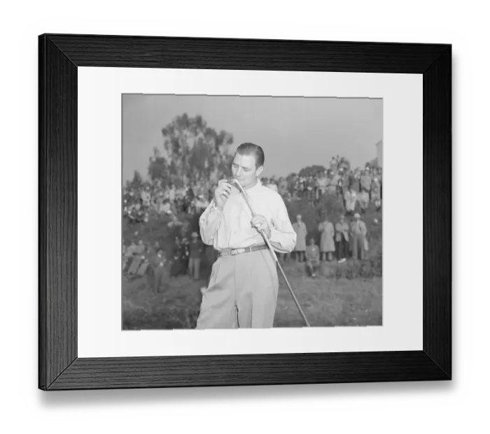 Framed Print : Golfer Harold McSpaden Kissing Putter