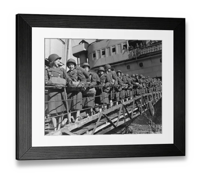 Framed Print : Women WACS Leaving Ship Framed Print : Women WACS Leaving Ship