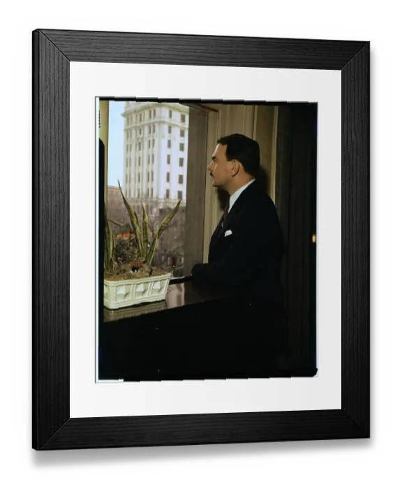 Framed Print : Thomas E. Dewey Looking out of Window Framed Print : Thomas E. Dewey Looking out of Window