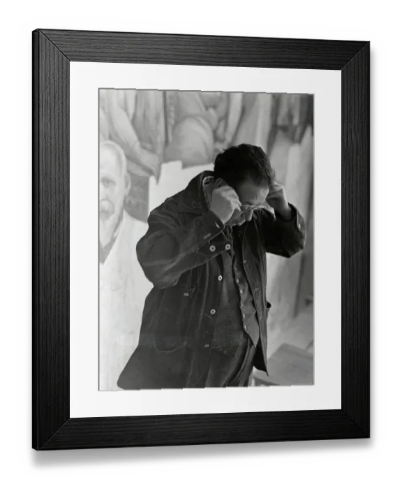 Framed Print : Diego Rivera Adjusting his Eyeglasses Framed Print : Diego Rivera Adjusting his Eyeglasses