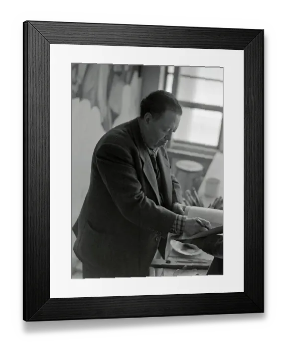 Framed Print : Diego Rivera Working with Drawing Framed Print : Diego Rivera Working with Drawing