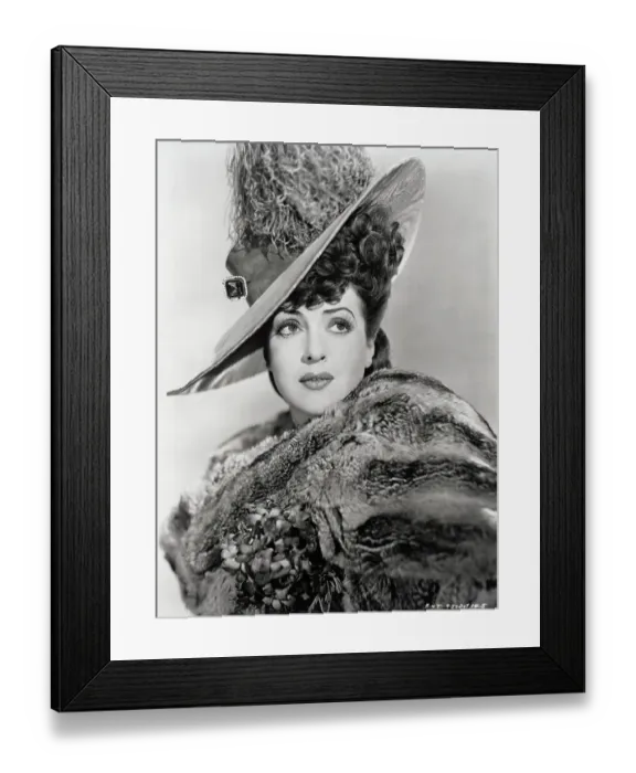 Framed Print : Gypsy Rose Lee In Feathered Hat And Fur Framed Print : Gypsy Rose Lee In Feathered Hat And Fur