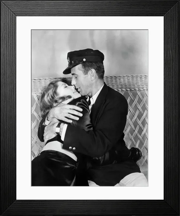 Framed Print : Bogart and Bacall Kissing Framed Print : Bogart and Bacall Kissing