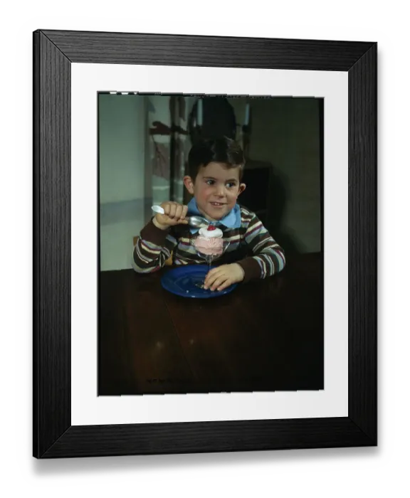Framed Print : Boy Eating Ice Cream Framed Print : Boy Eating Ice Cream