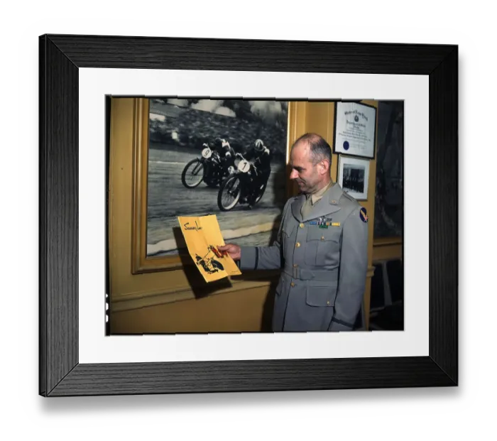 Framed Print : James Doolittle Holding Pamphlet;Shangri Framed Print : James Doolittle Holding Pamphlet;Shangri