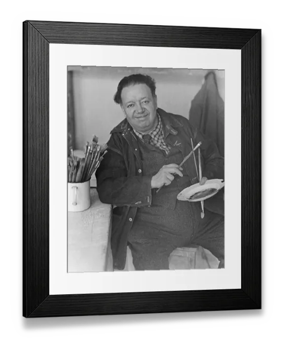Framed Print : Mexican Painter Diego Rivera Holding Paintbrushes Framed Print : Mexican Painter Diego Rivera Holding Paintbrushes