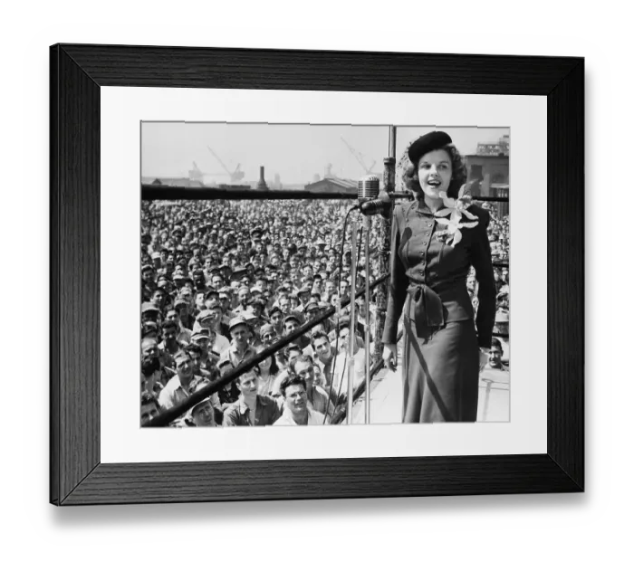 Framed Print : Young Judy Garland Performing at War Bond Drive Framed Print : Young Judy Garland Performing at War Bond Drive
