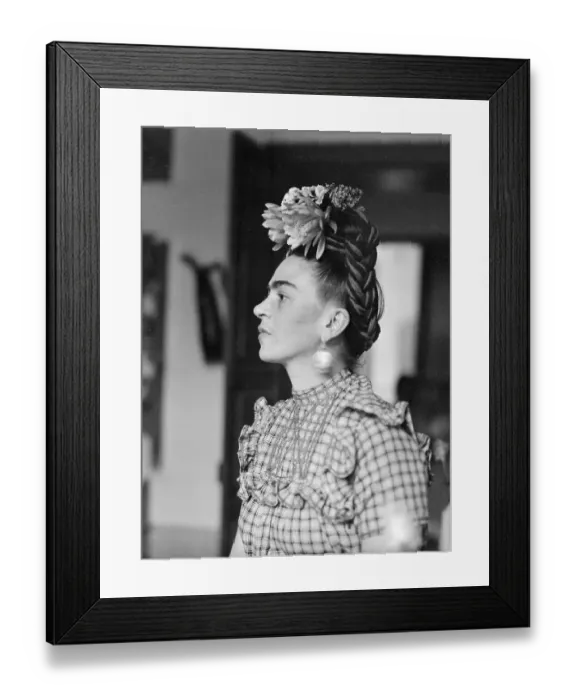 Framed Print : Frida Kahlo Wearing Exquisite Hat Framed Print : Frida Kahlo Wearing Exquisite Hat