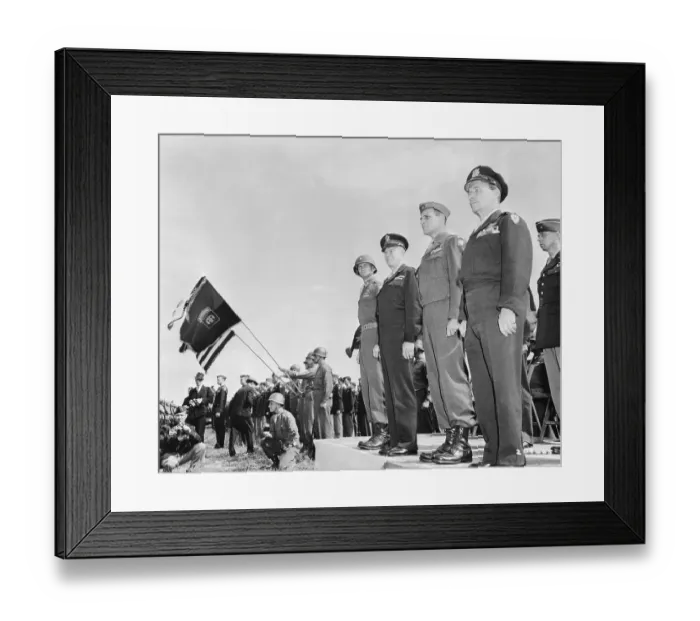Framed Print : Eisenhower and Others Watching Troops Pass Framed Print : Eisenhower and Others Watching Troops Pass
