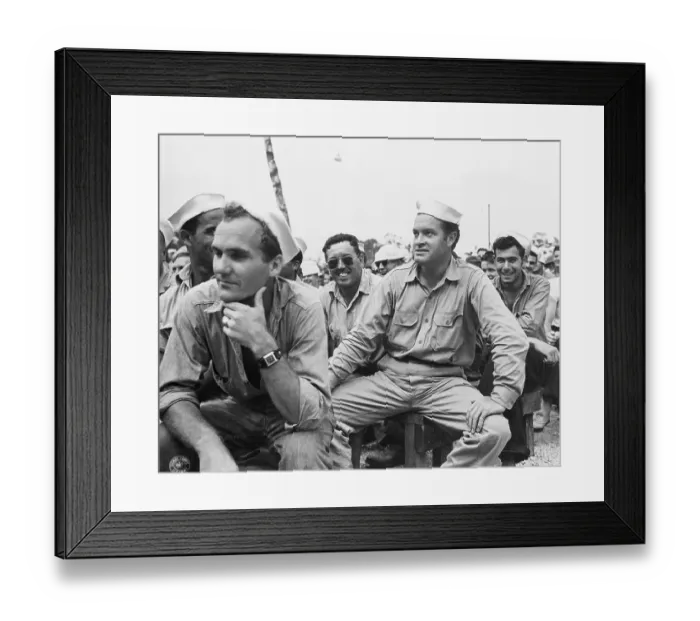 Framed Print : Bob Hope Sits in Audience with Sailors Framed Print : Bob Hope Sits in Audience with Sailors