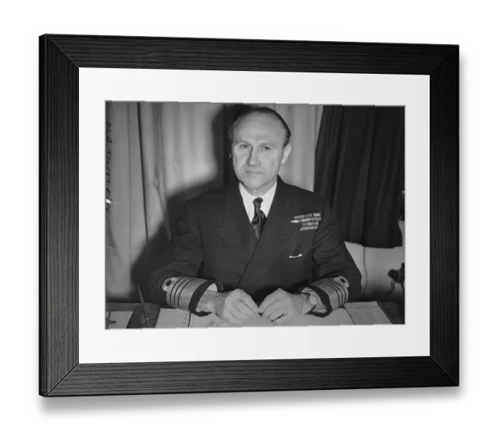 Framed Print : Bertram Ramsay Seated at Desk in Uniform Framed Print : Bertram Ramsay Seated at Desk in Uniform