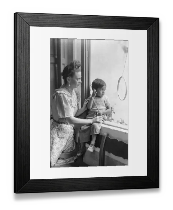 Framed Print : Frida Kahlo Holding Little Boy Framed Print : Frida Kahlo Holding Little Boy