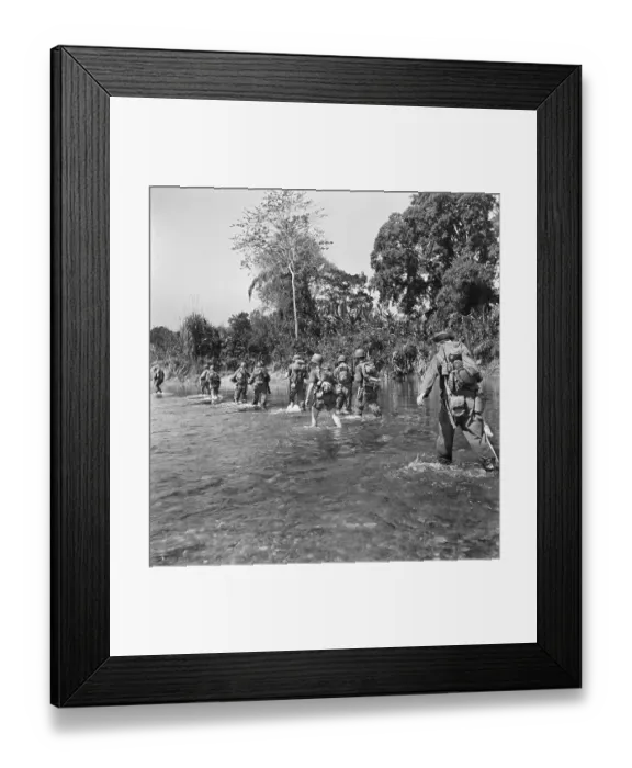 Framed Print : Merrill'S Marauders (Troops) Ford Stream Framed Print : Merrill'S Marauders (Troops) Ford Stream