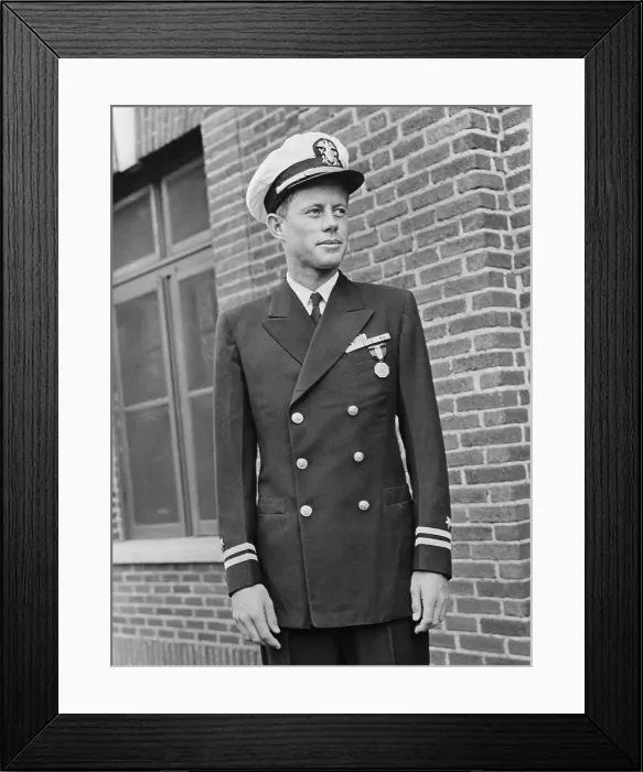 Framed Print : John F. Kennedy in Navy Uniform Framed Print : John F. Kennedy in Navy Uniform