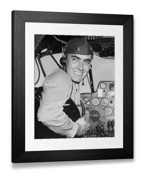 Framed Print : Tyrone Power In Training Plane Framed Print : Tyrone Power In Training Plane