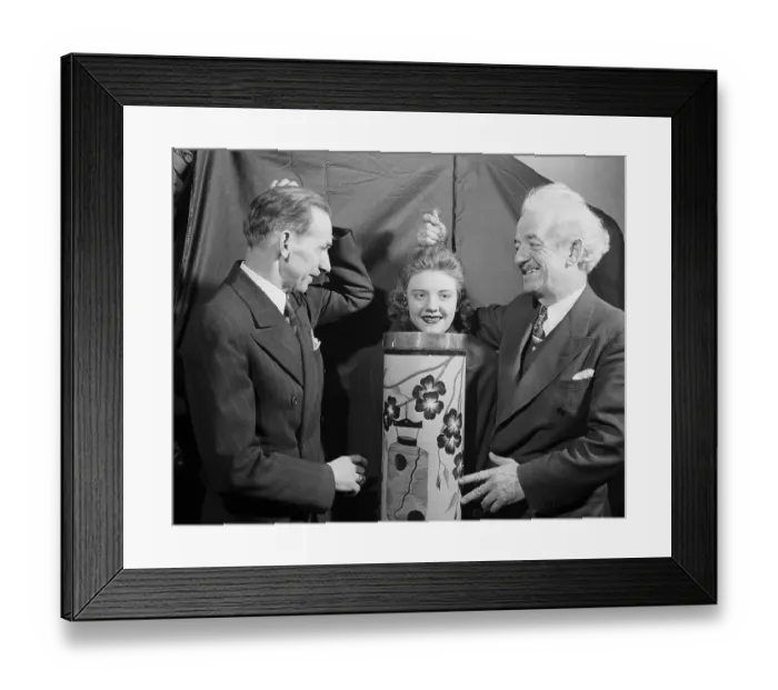 Framed Print : Blackstone Pulls Woman'S Head From Cylinder Framed Print : Blackstone Pulls Woman'S Head From Cylinder