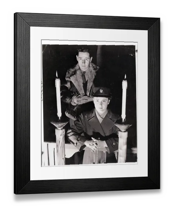 Framed Print : Soldier and WAC Pray at Midnight Mass Framed Print : Soldier and WAC Pray at Midnight Mass