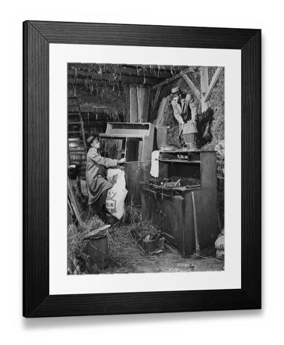 Framed Print : Men Inspecting Furniture Framed Print : Men Inspecting Furniture