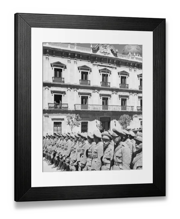 Framed Print : Bolivian Soldiers March by Presidential Palace 1943 Framed Print : Bolivian Soldiers March by Presidential Palace 1943