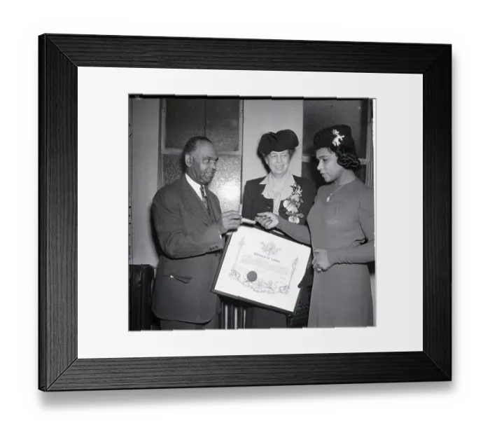 Framed Print : Marian Anderson Holding Liberian Order Framed Print : Marian Anderson Holding Liberian Order