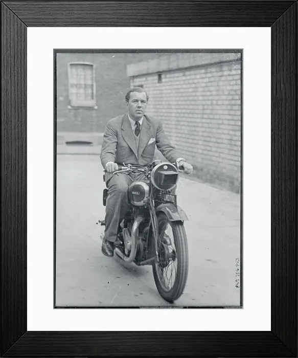 Framed Print : Prince Bertil Riding a Motorcycle Framed Print : Prince Bertil Riding a Motorcycle