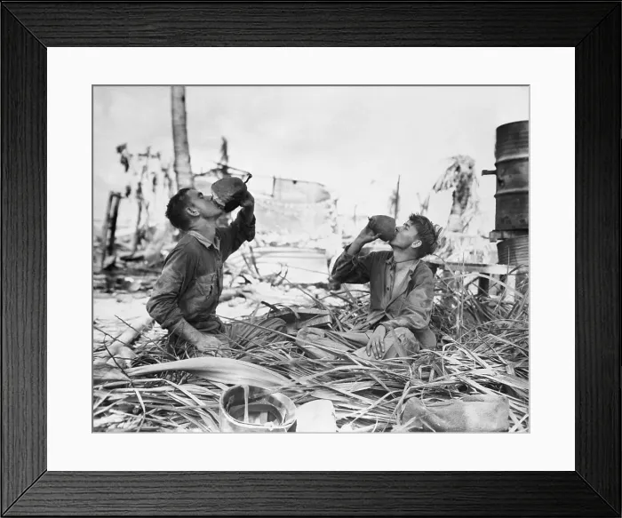Framed Print : Soldiers Drinking Coconut Milk Framed Print : Soldiers Drinking Coconut Milk