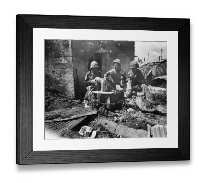 Framed Print : American Soldiers Drink Japanese Beer Framed Print : American Soldiers Drink Japanese Beer