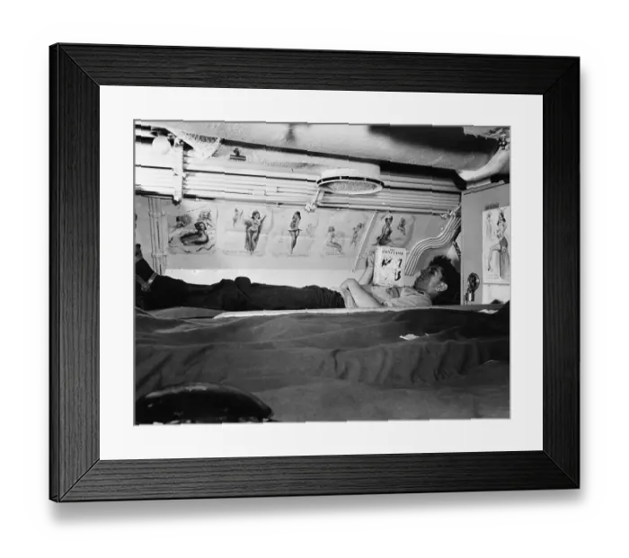 Framed Print : Pinup Girls Around Sailor's Bunk Framed Print : Pinup Girls Around Sailor's Bunk